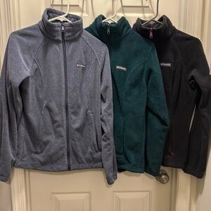 Columbia Fleece Jackets - Blue, Green, Black